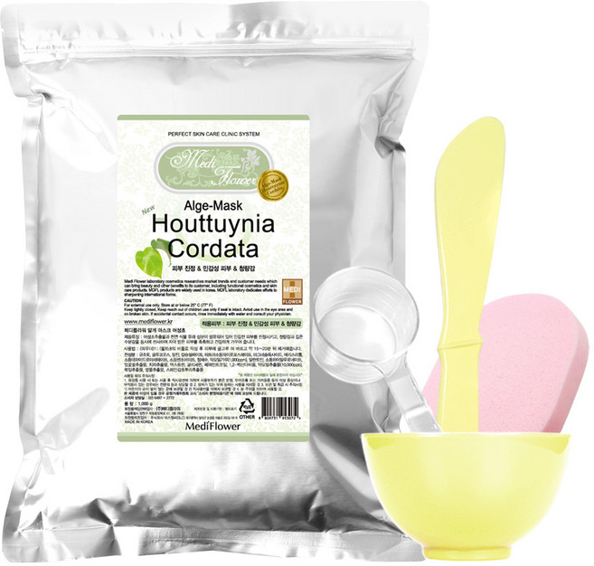 메디플라워 대용량 모델링팩 어성초 1kg + 팩도구 4종세트, 1개, 1개입