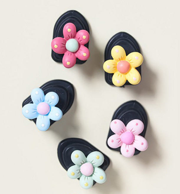 모두달라 차량 마스크 캐릭터 걸이 벽걸이 접착식 후크 고리, 16번 세트-꽃나들이, 1개