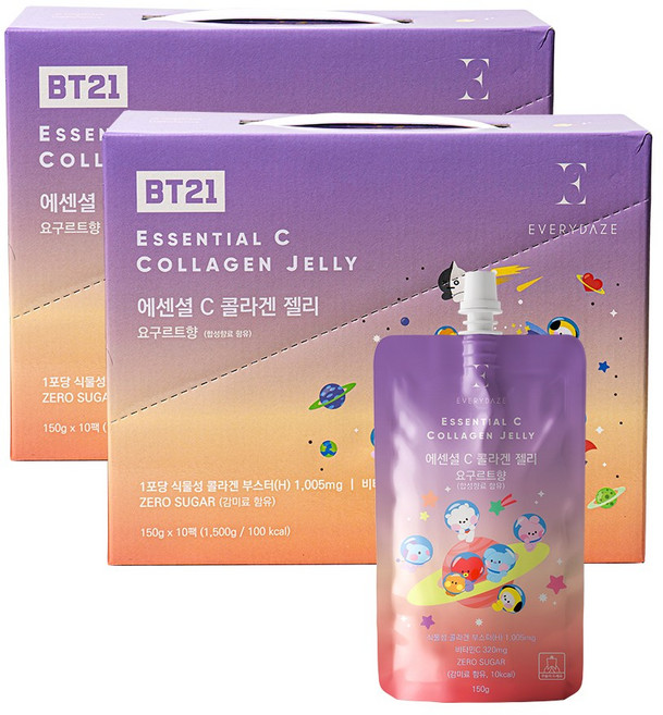 에브리데이즈 에센셜 C 콜라겐 곤약 젤리 요구르트, 2박스, 150g