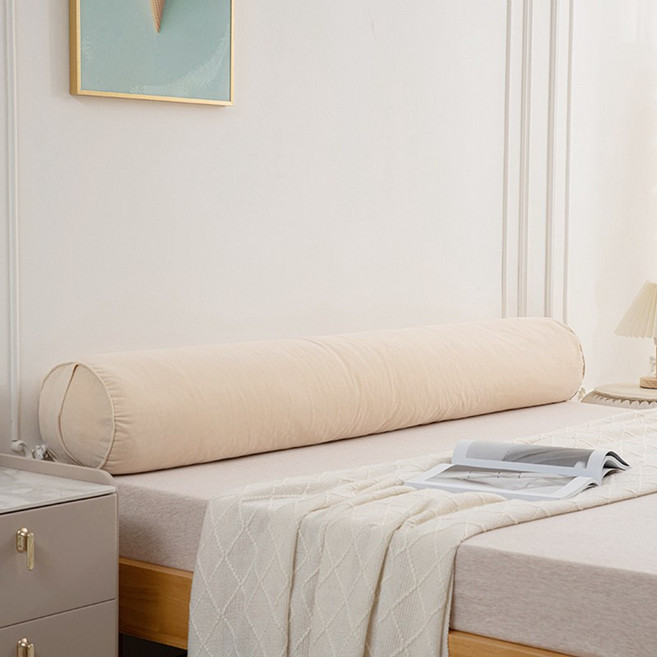 사계절 바디필로우 안고자는 긴베개 부드러운 캐시미어 솜중량업 일자형 원통 롱쿠션 롱 베개, 크림화이트