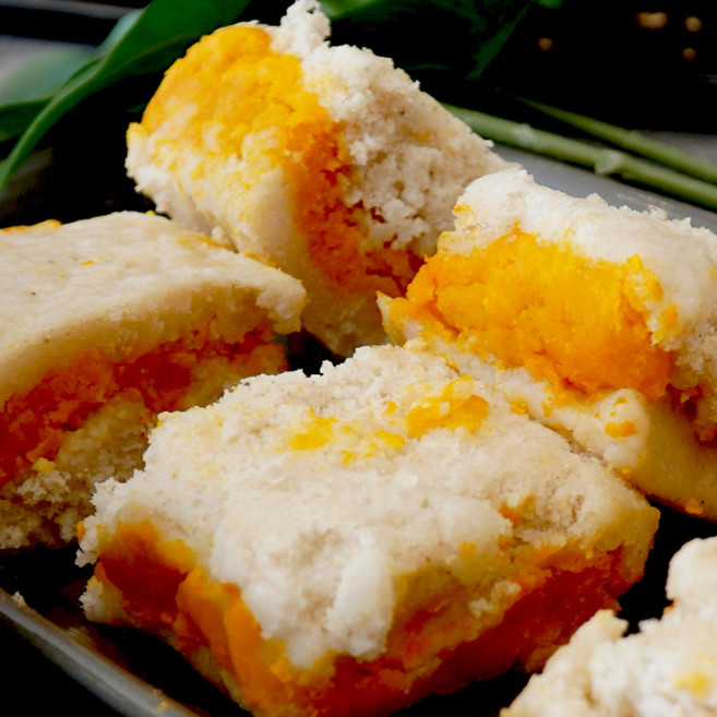 [미소떡방] 무설탕 단호박 몽땅 현미 설기 달지않은 식사대용 다이어트 식단조절 간식 개별포장 80g 10개