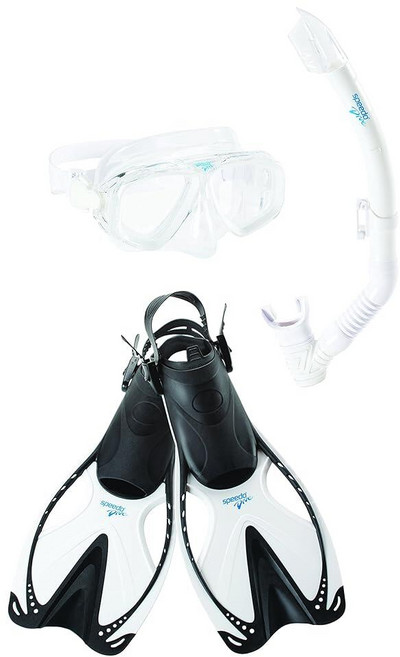 Speedo 성인용 어드벤처 수영 마스크 오리올/투명170574, MSF 블랙/화이트