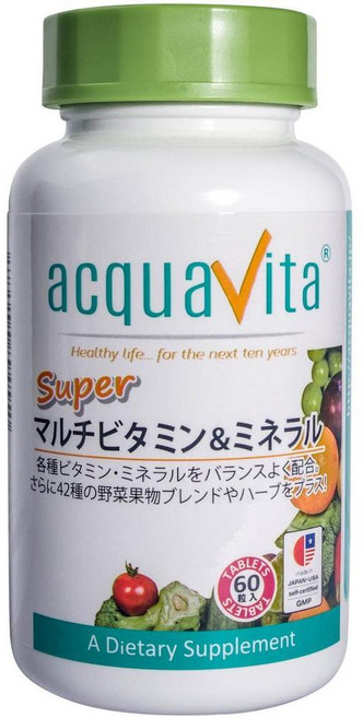 Aqua Vita 일본직구 아쿠아비타 종합 비타민 미네랄 60정, 1개