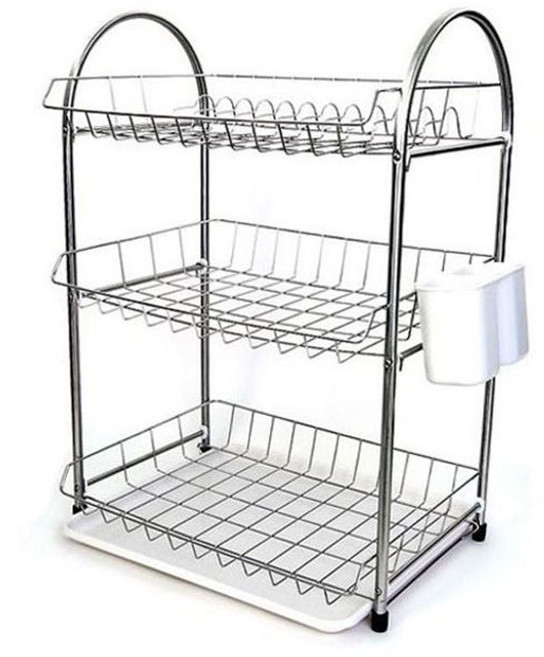 리빙나이스 식기 건조대 싱크대 선반 그릇 거치대 3단, 상세페이지 참조, 1개