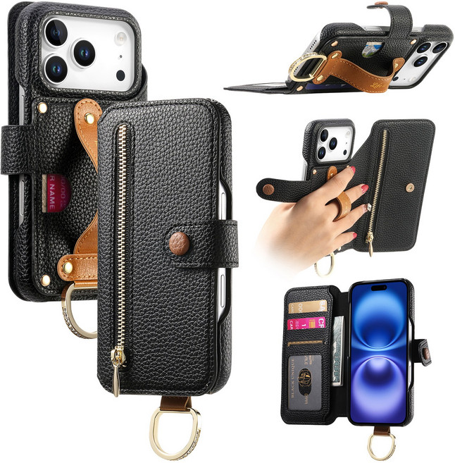 VELOA 아이폰 17 16 프로 프로맥스 맥세이프 RFID 카드수납 지갑형 PU 레더 케이스