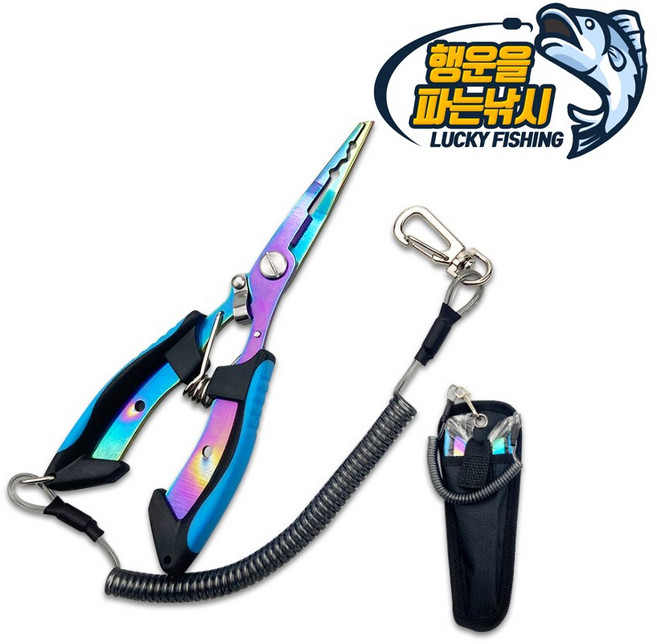 행운을파는낚시 티타늄 플라이어 다기능 플라이어, 티타늄 블루, 1개