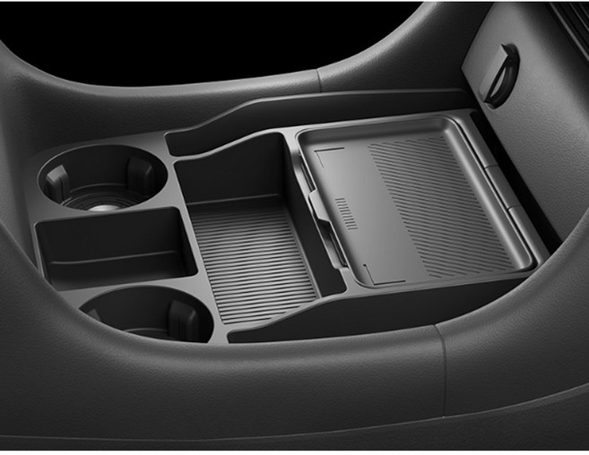 지파츠 디올뉴팰리세이드 LX3 7인승 실리콘 하단 콘솔트레이 차량 수납정리함 인테리어용품, 디올뉴팰리세이드LX3 - 7인승, 블랙