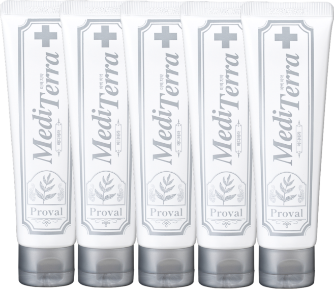 프로벨 메디테라 미백치약 특허성분함유 화이트닝 구취제거+제조사책임보험, 5개, 100g