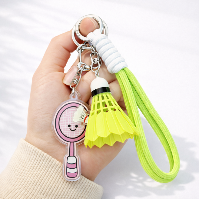 배트민턴 키링 셔틀콕 커플 열쇠고리, 1개, 그린