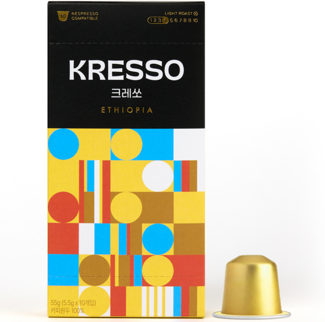 크레쏘 네스프레소 호환 캡슐커피 에티오피아 싱글오리진, 5개, 10개입, 5.5g