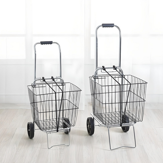 할메이드 접이식 핸드카트 도금 대, 실버, 1개