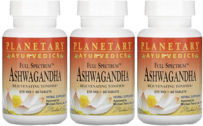 [2+1] Planetary Herbals 플랜터리 허벌 풀스펙트럼 아슈와간다 570mg 60정 인산칼슘 칼슘 이염기성 Ashwagandha - 쿠팡