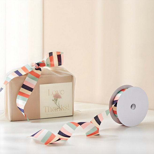 모던색동리본 전통 선물 포장 끈 전통 리본공예 (1롤/10마)