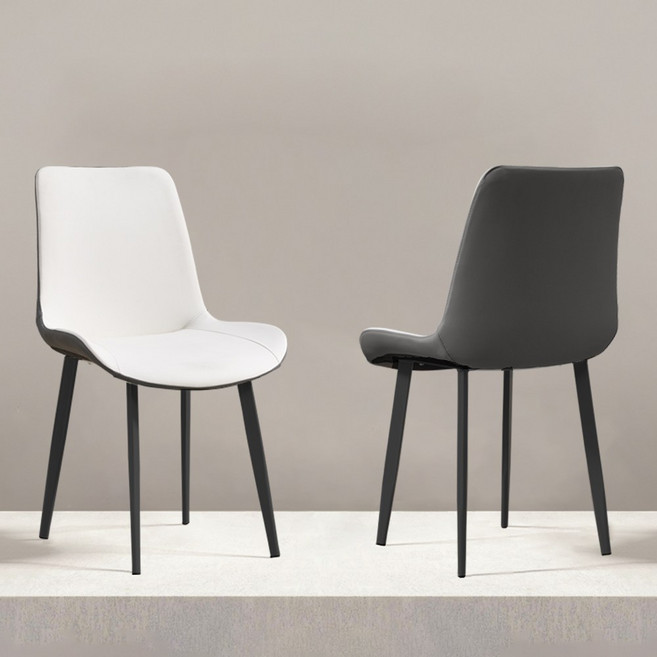 아우스 DC01 인테리어 식탁의자 디자인 가죽의자 카페의자 커피숍의자 식당의자 업소용의자, 2개, 화이트 그레이