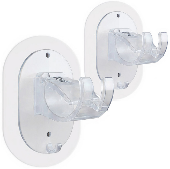 시바타 무타공 못없이 커튼 봉 대형 브라켓 2P, 투명