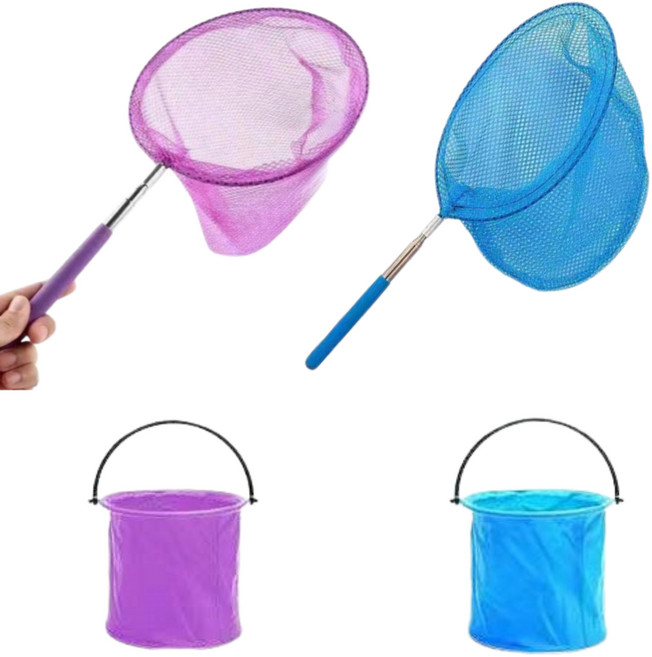 더쏠 물놀이 뜰채 채집망2p+물통2p, 퍼플+블루