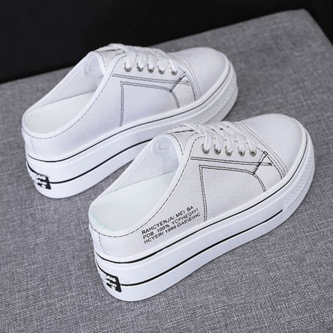 SHENGHUI여자 통굽 뮬 슬리퍼 운동화 블로퍼 스니커즈 8cm23N9*15LW