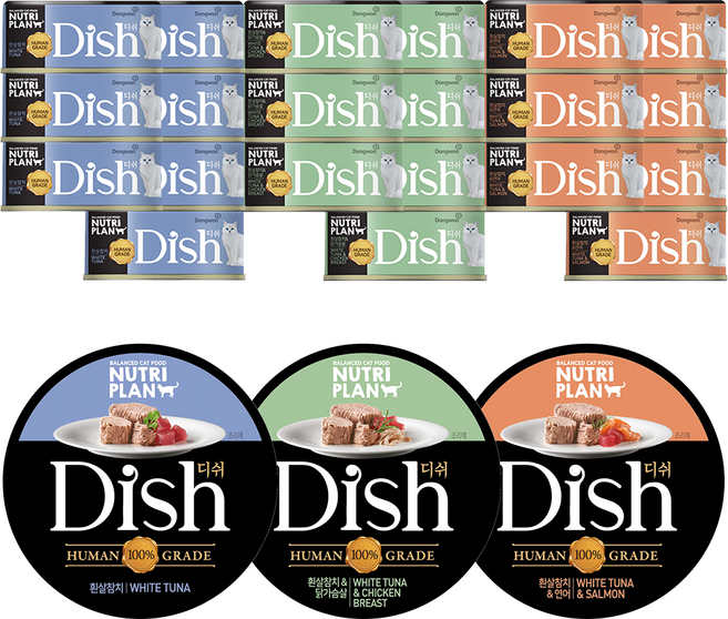 동원 뉴트리플랜 습식캔 디쉬, 3종 혼합, 85g, 24개