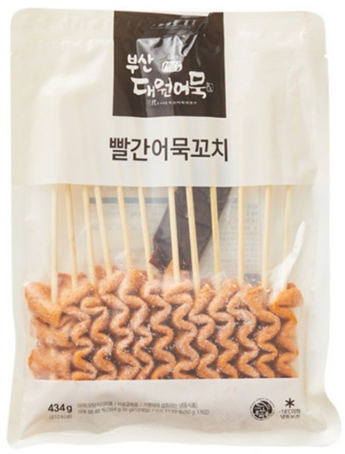 바이오마켓_부산 대원어묵 빨간어묵꼬치 434g, 5개