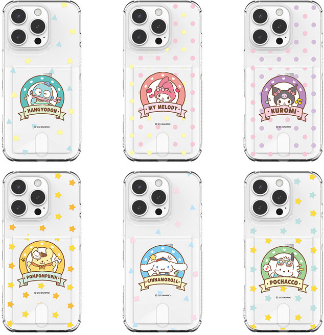 산리오 원츄 에어쿠션 카드 투명케이스 쿠로미 시나모롤 마이멜로디 갤럭시엑스커버5 G525