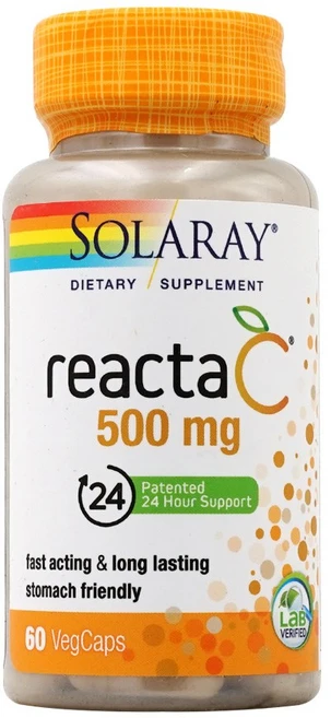 솔라레이 Reacta-C 리엑타C 500mg 60 베지캡슐 L 트레오네이트 비타민C 칼슘 함유, 1개, 60정 - 쿠팡