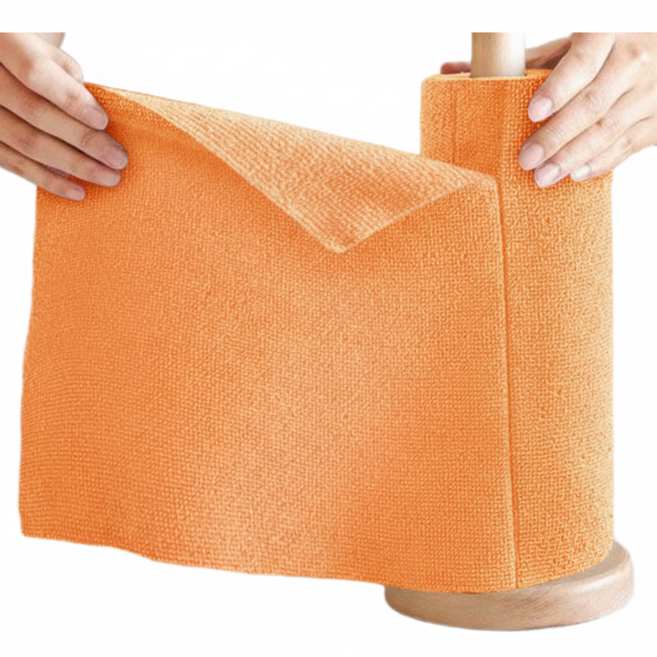 아크배라 극세사 빨아쓰는 행주 다용도 주방롤타올, 50개, 오렌지