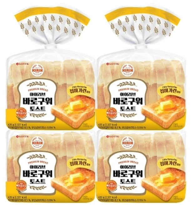 롯데 기린 바로구워토스트 420gx4개, 4개, 420g