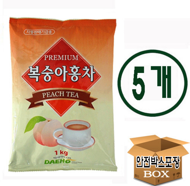 대호 복숭아홍차 프리미엄 자판기용, 5개, 1개입, 1kg