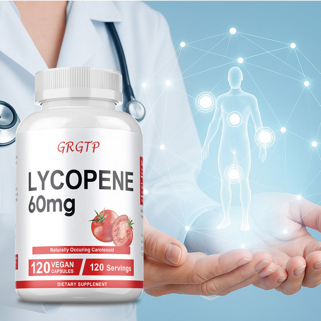 남성을 위한 라이코펜 보충제 피부 심장 및 면역력 강화에 도움을 주는 천연 토마토 추출물 분말 100% 식물성 라이코펜 복합체, 1개, 60정