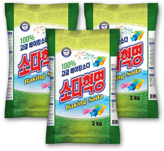 소다혁명 베이킹소다 총용량, 3kg, 3개