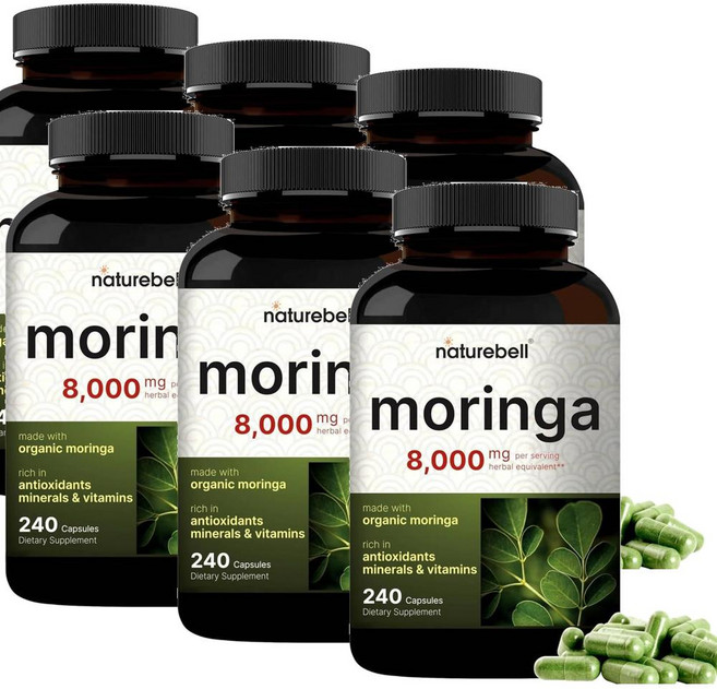 네이처벨 모링가 8000mg 캡슐 NatureBell Moringa, 240정, 6개
