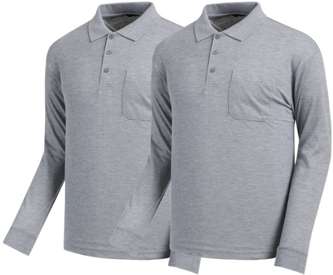 1+1[YLD]30수 PK 주머니 긴팔 카라티 남녀공용 작업복 단체복 일상 캐주얼 티셔츠(2장세트)