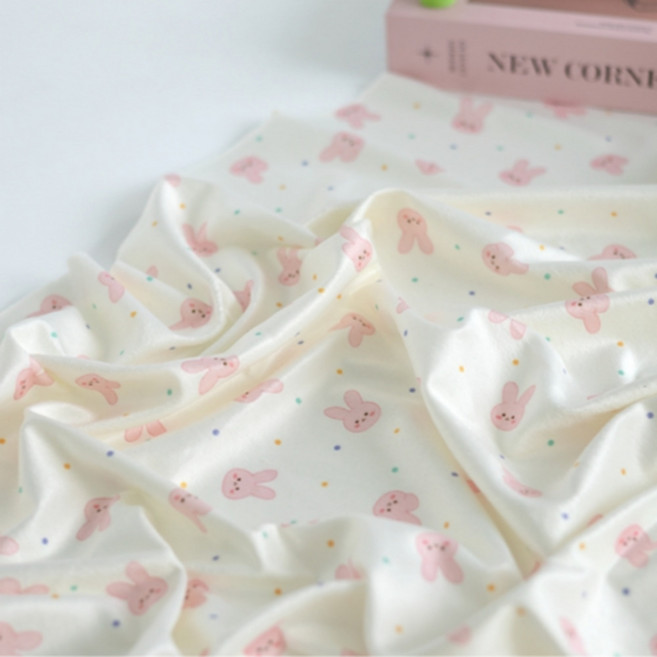 온팁 친환경 오코텍스 인증 99.99% 향균 향염 토끼 대폭 2m 원단, 1개, 아이보리