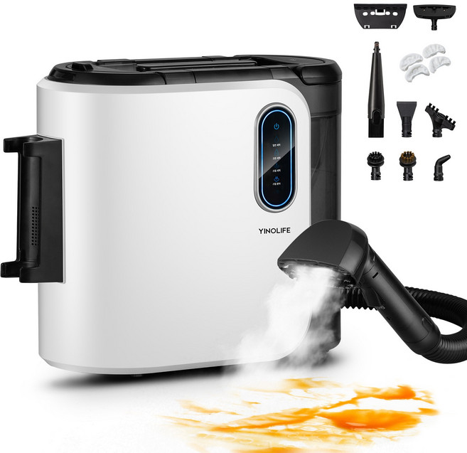 YINOLIFE 다기능 습식청소기 스팀 패브릭 청소기 15kPa 쇼파 카펫 침구 다용도 가정용 스팀 가열가능, 화이트, VCW94110