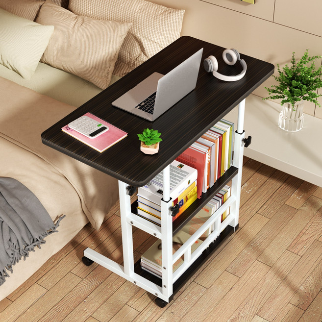 Kipnos 높이조절 이동식 3단 이동식침대테이블 사이드테이블 쇼파테이블 보조테이블 쇼파사이드테이블 미니테이블 티테이블 커피테이블, 블랙