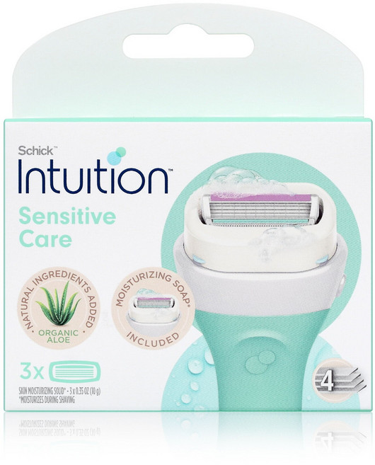 인튜이션 센서티브케어 여성 면도날, 3개입, 1개