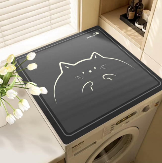하루하룸 두툼도톰 PVC 건조기 세탁기콤보 방수 커버 덮개, 아기고양이, (70cm*70cm)