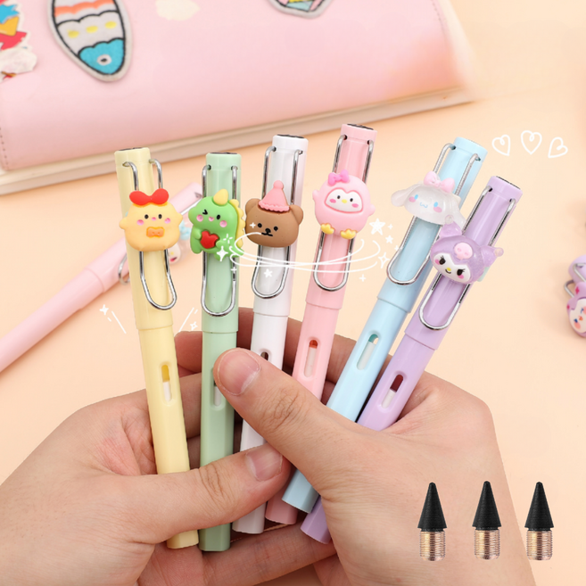 펜시쿨 케릭터 무한 연필 펜 연필심, 귀고양이