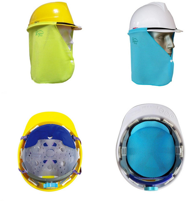 안전모용 내피 햇빛가리개 자외선차단 기능, 1개, 안전모 땀받이 하늘색