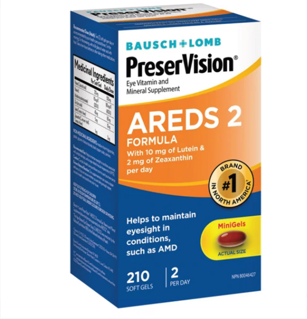 캐나다직구 바슈롬 프리저비전 아레즈2 210정 AREDS 2 포뮬러 소프트젤 PreserVision Eye Vitamin and Mineral Supplement AREDS2, 4개