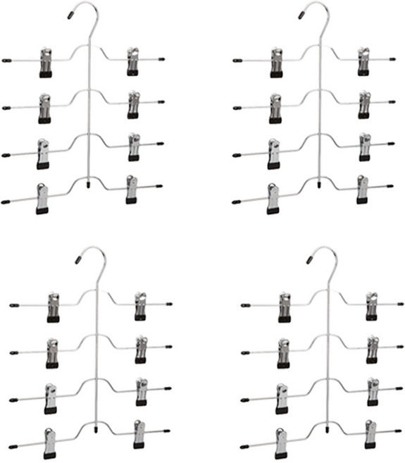 메이리앤 4단 논슬립 클립형 치마바지걸이 4개입, 단일옵션, 4개