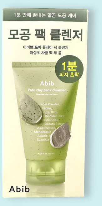 아비브 포어 클레이 팩 클렌저 어성초 차콜 팩투폼 120ml 피지케어, 1개