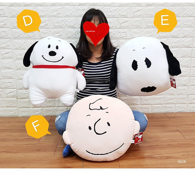 SNOOPY 超彈力玩偶 正版授權, (C)史努比側臉款(小)-頭型抱枕