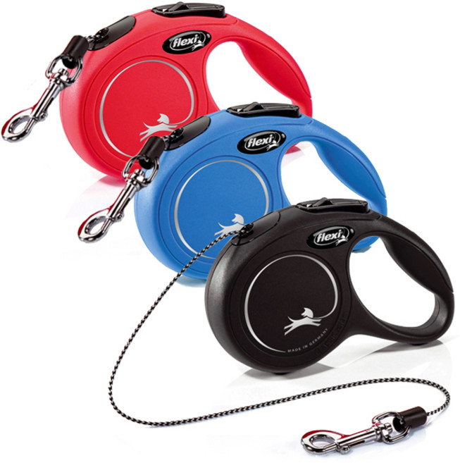 플렉시 뉴클래식 코어 애견 블랙 자동줄, 블랙 3m, 1개