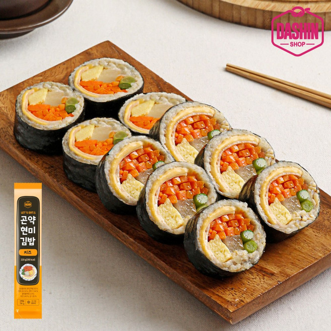 [다신샵] 저당 곤약현미김밥 치즈 220g, 10개