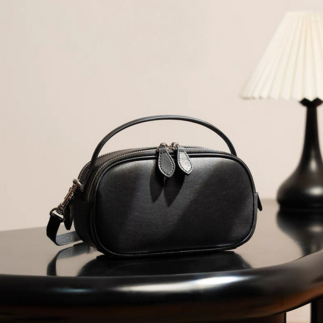 리치모리 천연 소가죽 미니 토트 크로스백