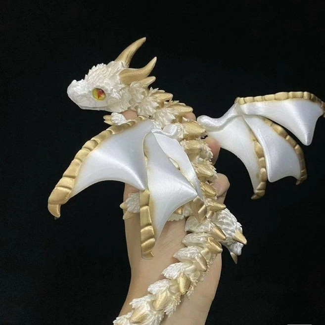 3D프린터장난감 3D프린터드래곤 인테리어소품 테이블장식, white gold