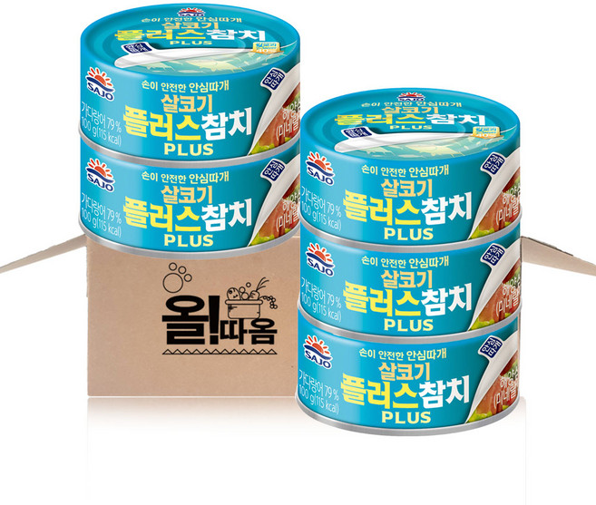 사조 대림 살코기플러스참치 안심따개, 100g, 5개