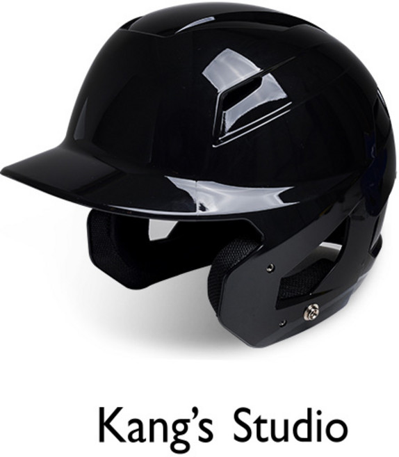 강스 유소년 타자헬멧 양귀 블랙 검투사 장착가능 KANG`S STUDIO 야구 헬멧, 1개