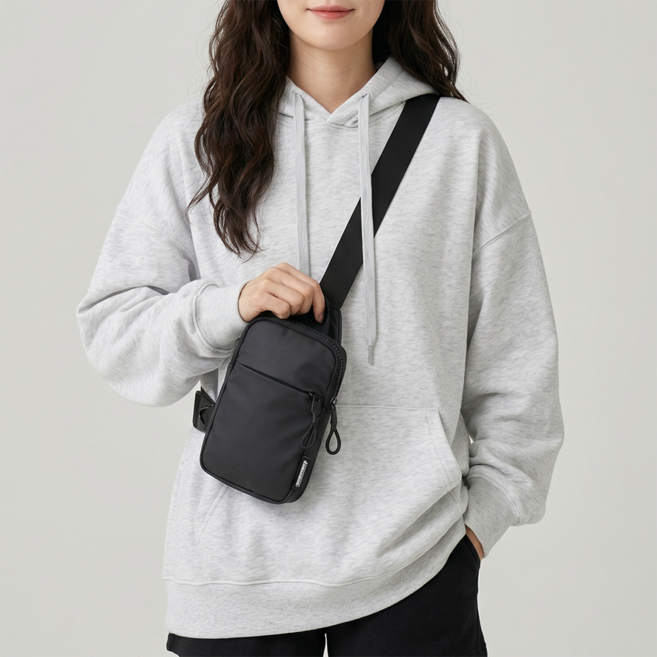 담앤드솜 액티브 미니슬링백 크로스백 방수 산책 강아지 쌕 백 가방 초등 남자 남성 여자 여성 학생 등산 핸드폰 해외 여행용 어깨 보조 데일리 소형 작은 휴대 등산 운동 조깅